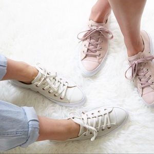 converse leather egret rose gold